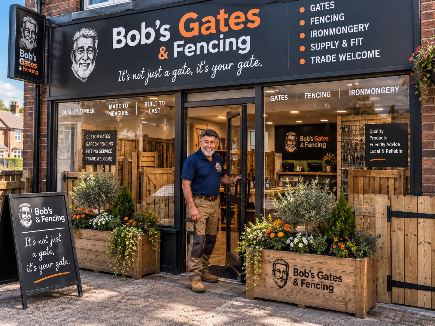 Bob’s Gates and Fencing shopfront